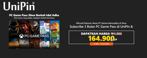 Berkah Idul Adha – Subscribe PC Game Pass Xbox di UniPin Hanya Rp164.900!